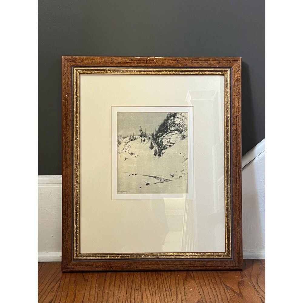 Vintage Framed Etching: ‘North Country’ by Kerr Eby